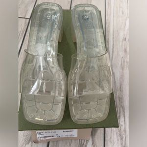Clear Gucci clog sandals